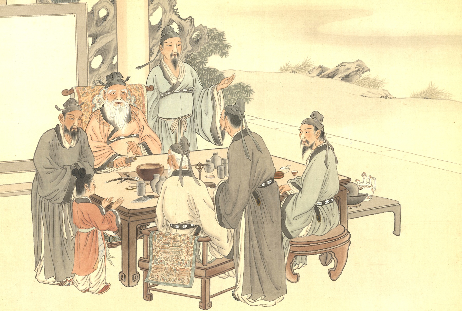 生薬調合の伝統絵画